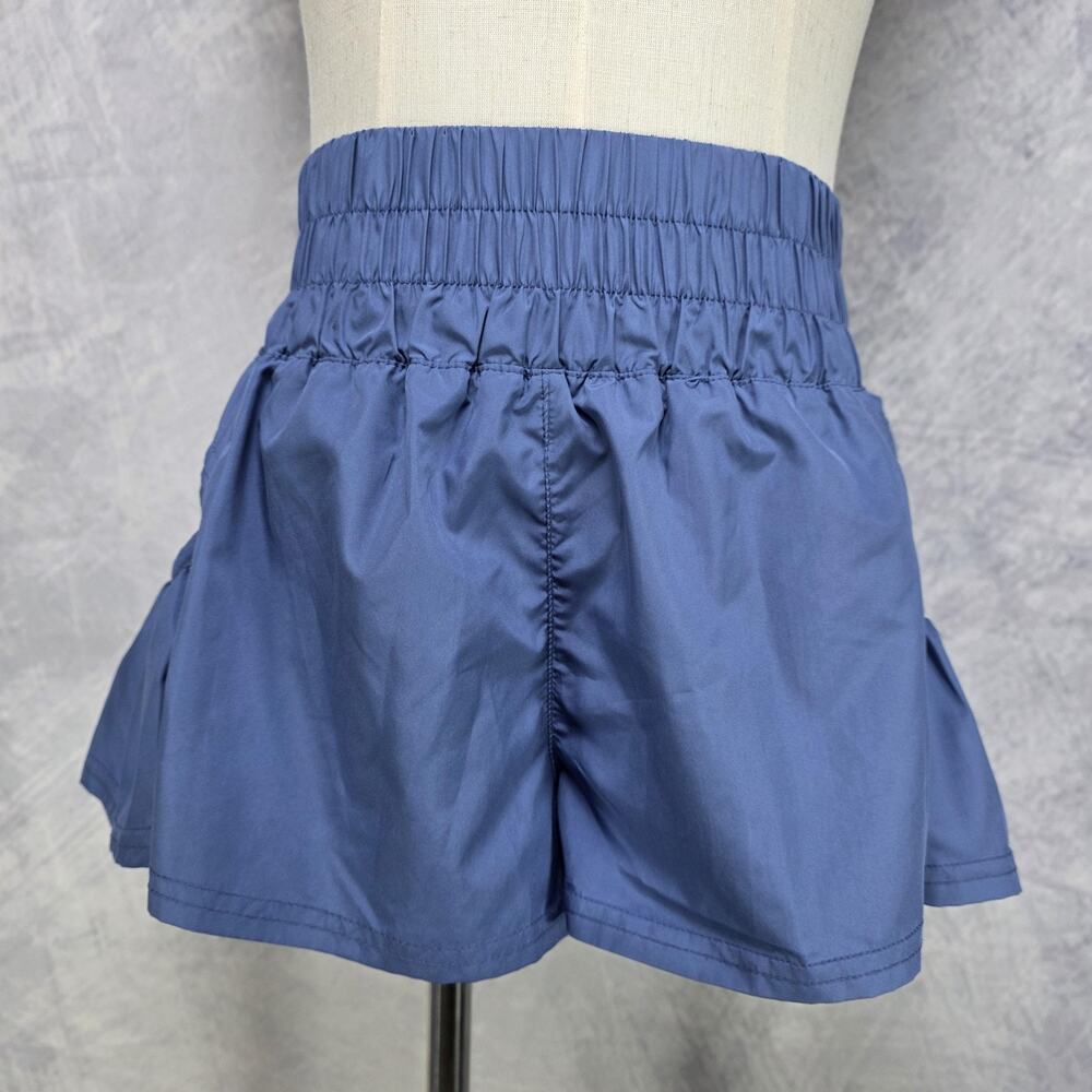 FP Movement Shorts Womens XS Blue High Rise Smocked Waist Lined Running Pockets